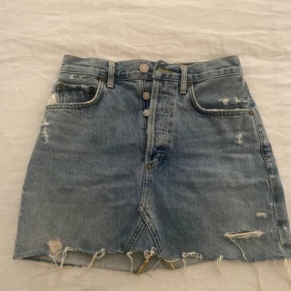 Agolde Hi Rise Quinn Miniskirt Size 23 - Picture 1 of 4